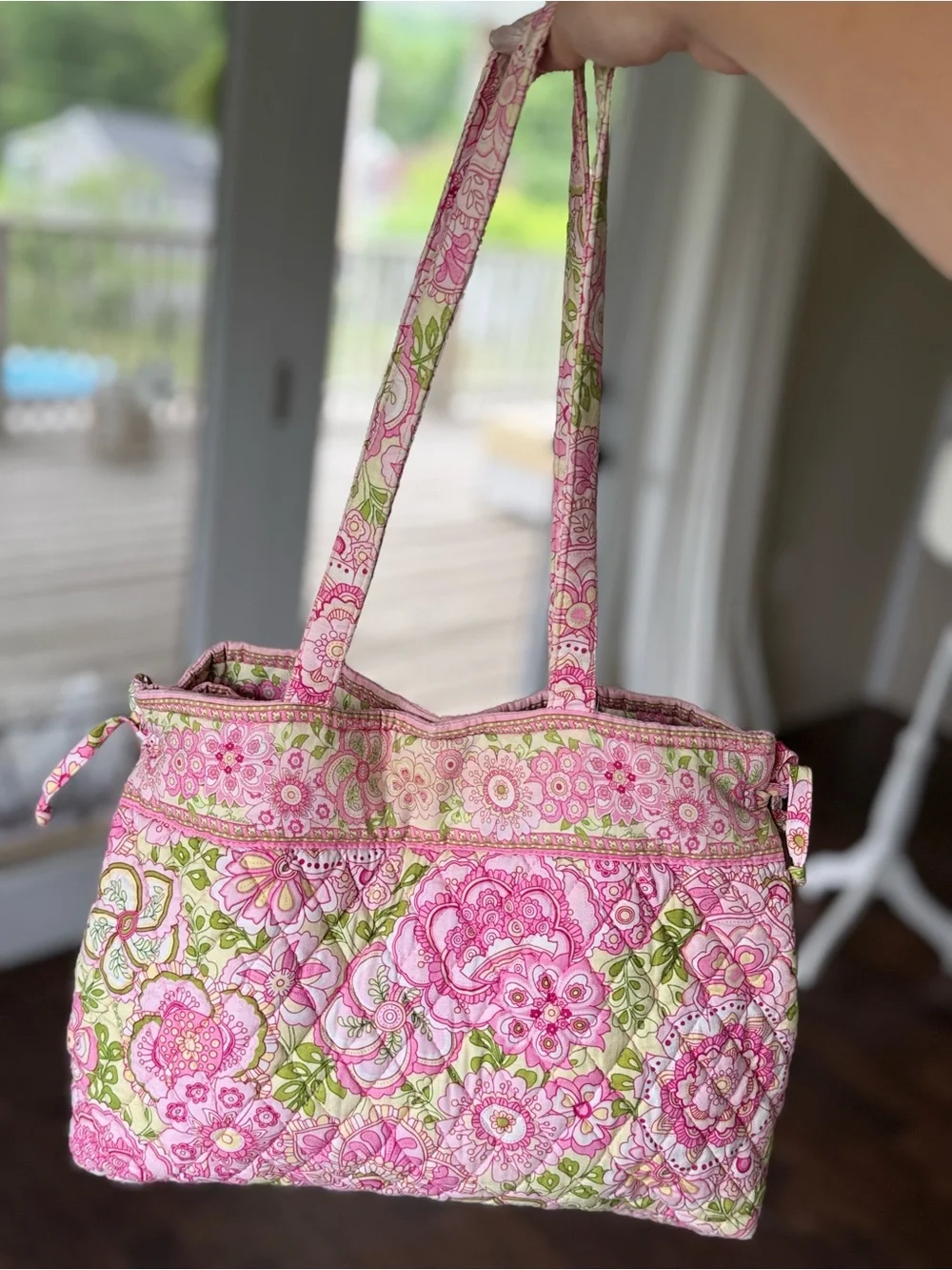 Rare Vintage Vera Bradley Pink Petal Tote Bag & Accessory Set Quilted Florals